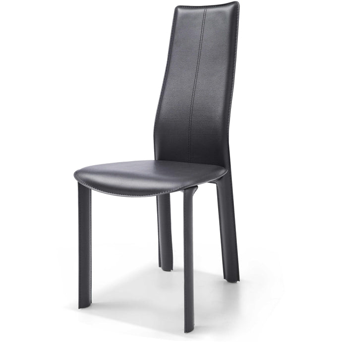 Set of 4 Modern Dining Black Faux Leather Dining Chairs