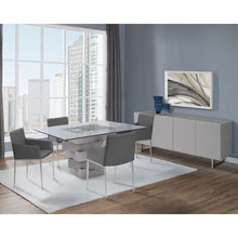 Load image into Gallery viewer, 59&quot; X 59&quot; X 30&quot; Gray Glass Dining Table