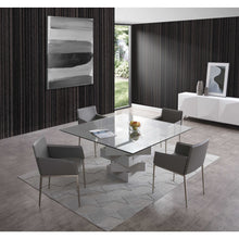 Load image into Gallery viewer, 59&quot; X 59&quot; X 30&quot; Gray Glass Dining Table