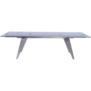 79 X 40 X 31 Clear Glass Extendable Dining Table