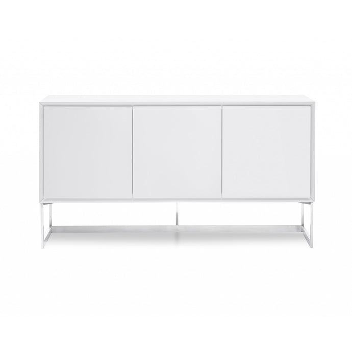 60 X 15 X 32 White Stainless Steel Buffet