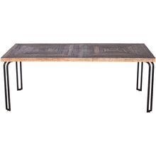 Load image into Gallery viewer, Natural Black 6 Wood 3 Iron Large Dining Table