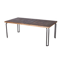 Load image into Gallery viewer, Natural Black 6 Wood 3 Iron Large Dining Table