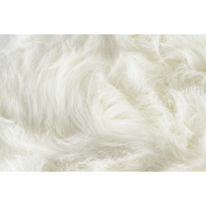 Set of 2 Off White Cozy Faux Fur Chair Pads