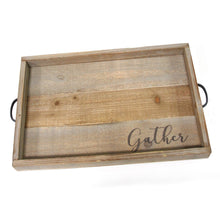 Load image into Gallery viewer, Modern Farmhouse Gather Wood &amp; Metal Tray