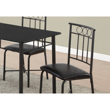 Load image into Gallery viewer, 61.5&quot; x 73.5&quot; x 101&quot; Black Metal Foam Polyurethane Leather Look Polyes 5pcs Dining Set