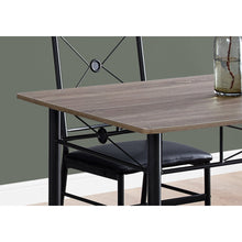 Load image into Gallery viewer, 63&quot; x 76&quot; x 102&quot; Dark Taupe Black Foam Metal 5pcs Dining Set