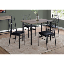 Load image into Gallery viewer, 63&quot; x 76&quot; x 102&quot; Dark Taupe Black Foam Metal 5pcs Dining Set