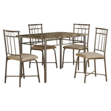 Load image into Gallery viewer, 63.5&quot; x 81&quot; x 101&quot; Cappuccino Microfiber Foam and Mdf 5pcs Dining Set