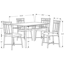 Load image into Gallery viewer, 63.5&quot; x 81&quot; x 101&quot; Cappuccino Microfiber Foam and Mdf 5pcs Dining Set