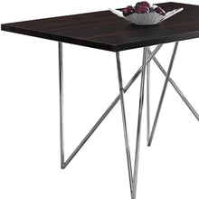 Load image into Gallery viewer, 31.5&quot; x 47.5&quot; x 30&quot; Cappuccino Hollow Core Particle Board Metal Dining Table