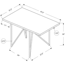 Load image into Gallery viewer, 31.5&quot; x 47.5&quot; x 30&quot; Cappuccino Hollow Core Particle Board Metal Dining Table