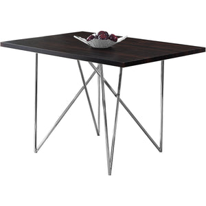 31.5" x 47.5" x 30" Cappuccino Hollow Core Particle Board Metal Dining Table