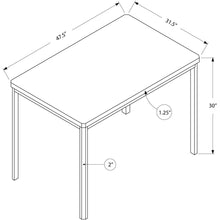 Load image into Gallery viewer, 31.5&quot; x 47.5&quot; x 30&quot; White Particle Board Metal Dining Table