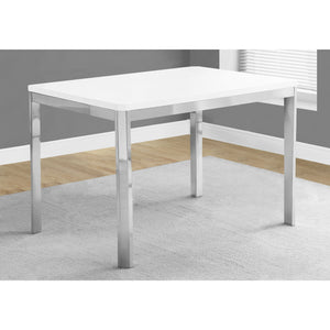 31.5" x 47.5" x 30" White Particle Board Metal Dining Table