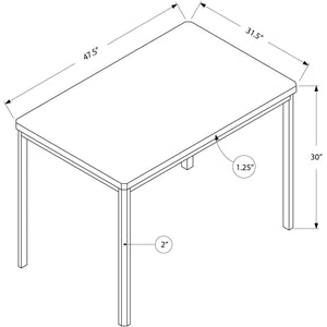 31.5" x 47.5" x 30" Dark Taupe Hollow Core Particle Board Metal Dining Table