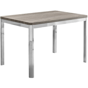 31.5" x 47.5" x 30" Dark Taupe Hollow Core Particle Board Metal Dining Table