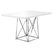 Load image into Gallery viewer, 36&quot; x 48&quot; x 31&quot; White Gloss Particle Board and Chrome Metal Dining Table