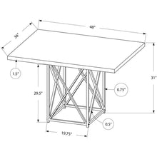 Load image into Gallery viewer, 36&quot; x 48&quot; 31&quot; Grey Particle Board ad Chrome Metal Dining Table