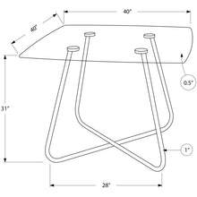 Load image into Gallery viewer, 31&quot; Chrome Metal and Clear Tempered Glass Dining Table