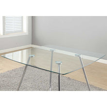 Load image into Gallery viewer, 31&quot; Chrome Metal and Clear Tempered Glass Dining Table