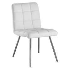 Load image into Gallery viewer, 47&quot; x 37&quot; x 63&quot; White Foam Metal Polyurethane Leather Look Dining Chairs 2pcs