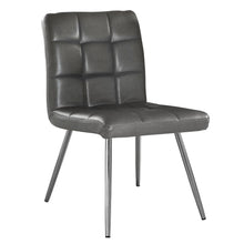 Load image into Gallery viewer, 47&quot; x 37&quot; x 63&quot; Grey Foam Metal Polyurethane Leather Look Dining Chairs 2pcs