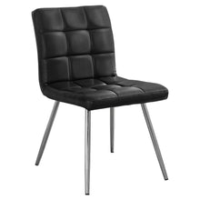 Load image into Gallery viewer, 47&quot; x 37&quot; x 63&quot; Black Foam Metal Polyurethane Leather Look Dining Chairs 2pcs