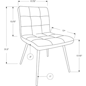 47" x 37" x 63" Black Foam Metal Polyurethane Leather Look Dining Chairs 2pcs