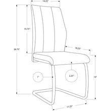 Load image into Gallery viewer, Two 77.5&quot; Leather Look Chrome Metal and Foam Dining Chairs