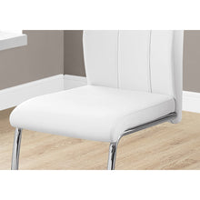 Load image into Gallery viewer, Two 77.5&quot; Leather Look Chrome Metal and Foam Dining Chairs