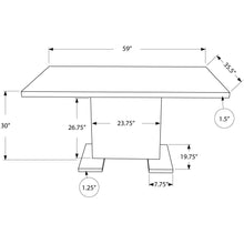 Load image into Gallery viewer, 35.5&quot; x 59&quot; x 30&quot; White Metal Dining Table