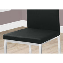 Load image into Gallery viewer, Two 39.5&quot; Leather Look Foam and Chrome Metal Dining Chairs
