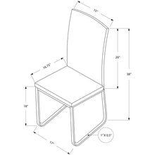 Load image into Gallery viewer, Two 39.5&quot; Leather Look Foam and Chrome Metal Dining Chairs