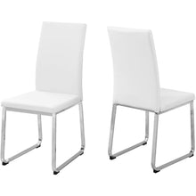 Load image into Gallery viewer, 39.5&quot; x 34&quot; x 76&quot; White Foam Metal Leather Look Dining Chairs 2pcs