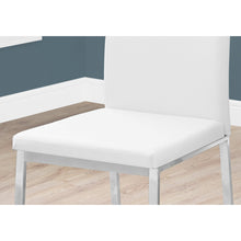 Load image into Gallery viewer, 39.5&quot; x 34&quot; x 76&quot; White Foam Metal Leather Look Dining Chairs 2pcs