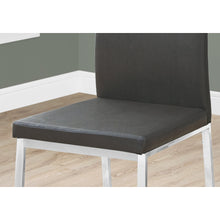 Load image into Gallery viewer, Set of 2 Grey Faux Leather and Chrome Dining Chairs