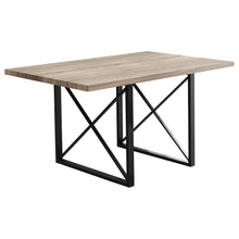 Load image into Gallery viewer, 36&quot; x 60&quot; x 30&quot; Dark Taupe Black HollowCore Particle Board Metal Dining Table