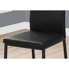 Load image into Gallery viewer, Two 38&quot; Black Faux Leather and Metal Dining Chairs