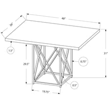 Load image into Gallery viewer, 36&quot; x 48&quot; x 31&quot; Dark Taupe Particle Board Metal Dining Table