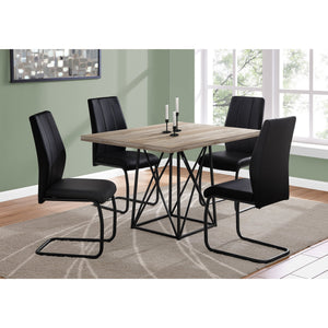 36" x 48" x 31" Dark Taupe Particle Board Metal Dining Table