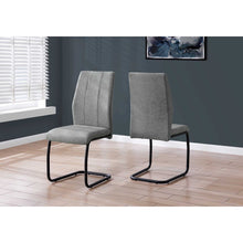 Load image into Gallery viewer, Two 77.5&quot; Fabric Black Metal and Polyester Dining Chairs