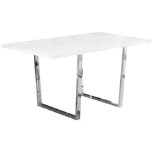 Load image into Gallery viewer, 35.5&quot; x 59&quot; x 30.25&quot; White Particle Board Metal Dining Table