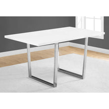 Load image into Gallery viewer, 35.5&quot; x 59&quot; x 30.25&quot; White Particle Board Metal Dining Table
