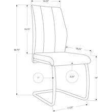 Load image into Gallery viewer, Two 77.5&quot; Black Leather Look Chrome Metal and Foam Dining Chairs