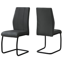 Load image into Gallery viewer, 40.5&quot; x 34.5&quot; x 77.5&quot; Grey Black Foam Metal Leather Look Dining Chairs 2pcs