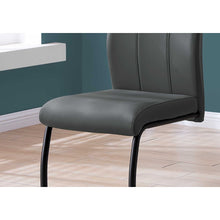 Load image into Gallery viewer, 40.5&quot; x 34.5&quot; x 77.5&quot; Grey Black Foam Metal Leather Look Dining Chairs 2pcs