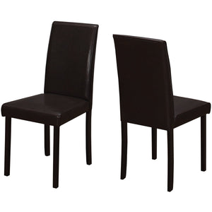 44.5" x 35.5" x 72" Cappuccino Foam Solid Wood Leather Look Dining Chairs 2pcs