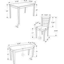 Load image into Gallery viewer, 69.5&quot; x 81.5&quot; x 99&quot; White Grey Solid Wood Foam Veneer 5pcs Dining Set