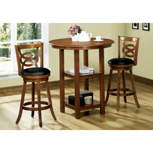 Load image into Gallery viewer, 38&quot; x 35&quot; x 84&quot; Oak Black Solid Wood Foam Veneer Leather Look 2pcs Swivel Barstools